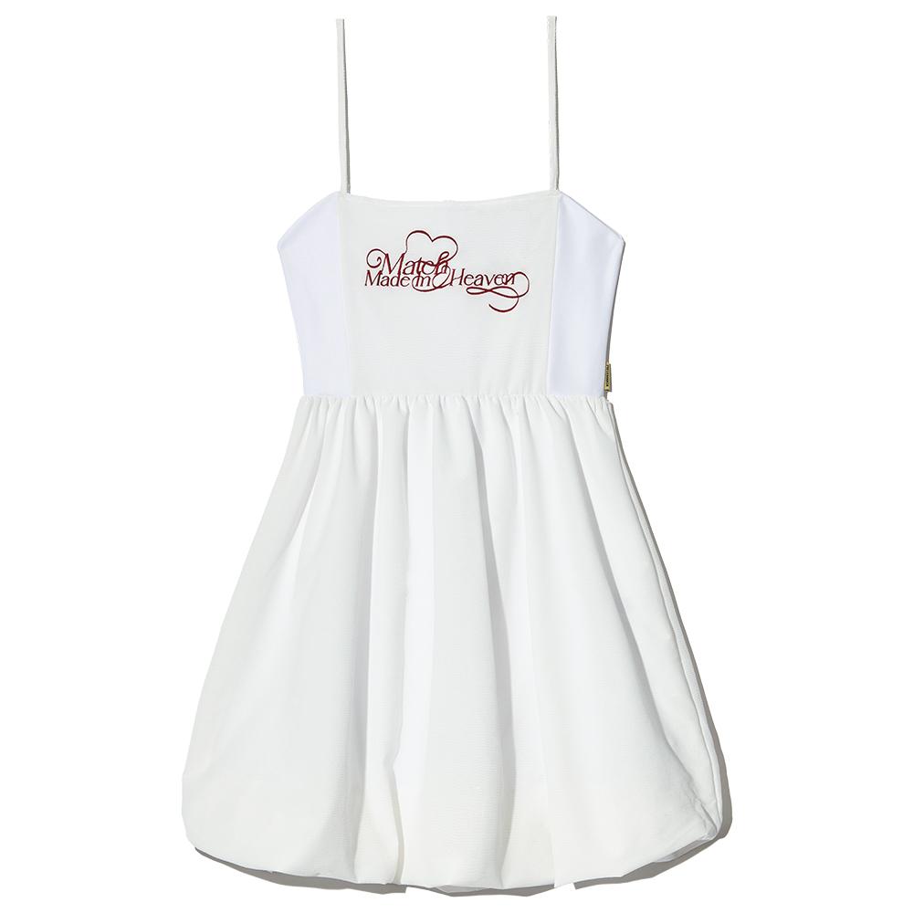 HEAVEN SEERSUCKER BALLOON ONEPIECE (WHITE)