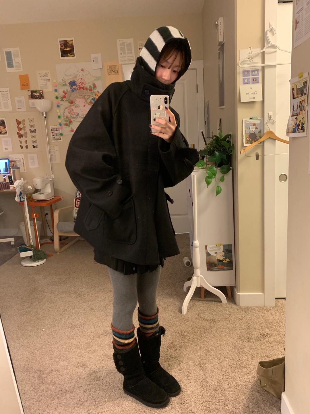 보우아카이브 wool high-neck half coat