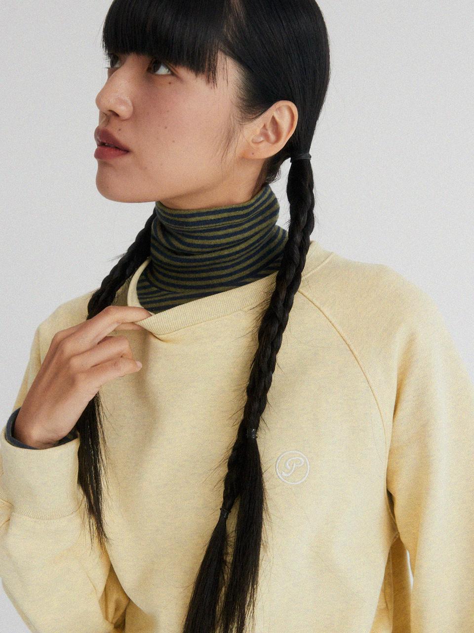 [10/25 예약발송] sppe logo raglan line sweatshirt  [yellow melange]