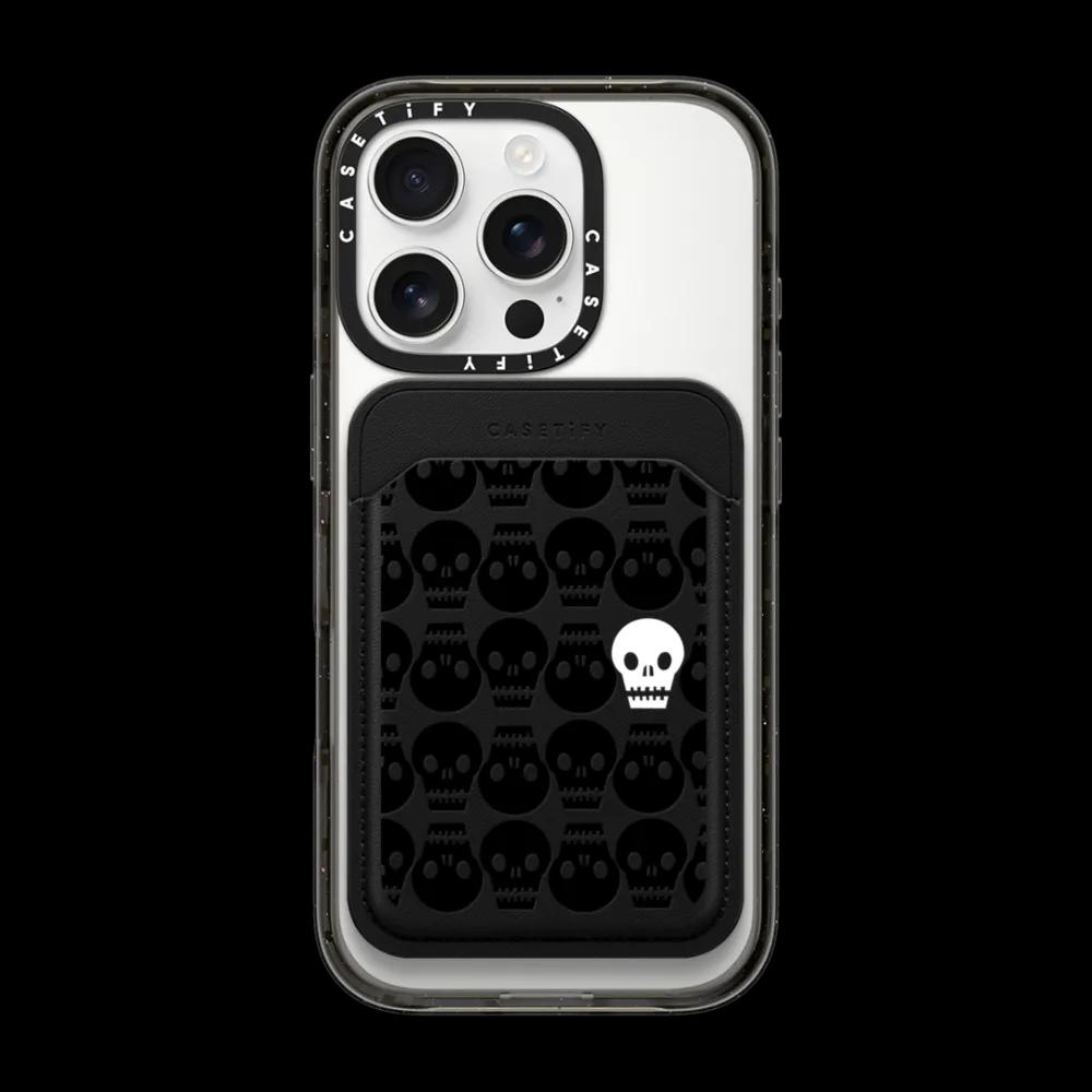 SKULL IN THE CROWD WALLET - HALLOWEEN SPOOKY SKELETON BLACK &
