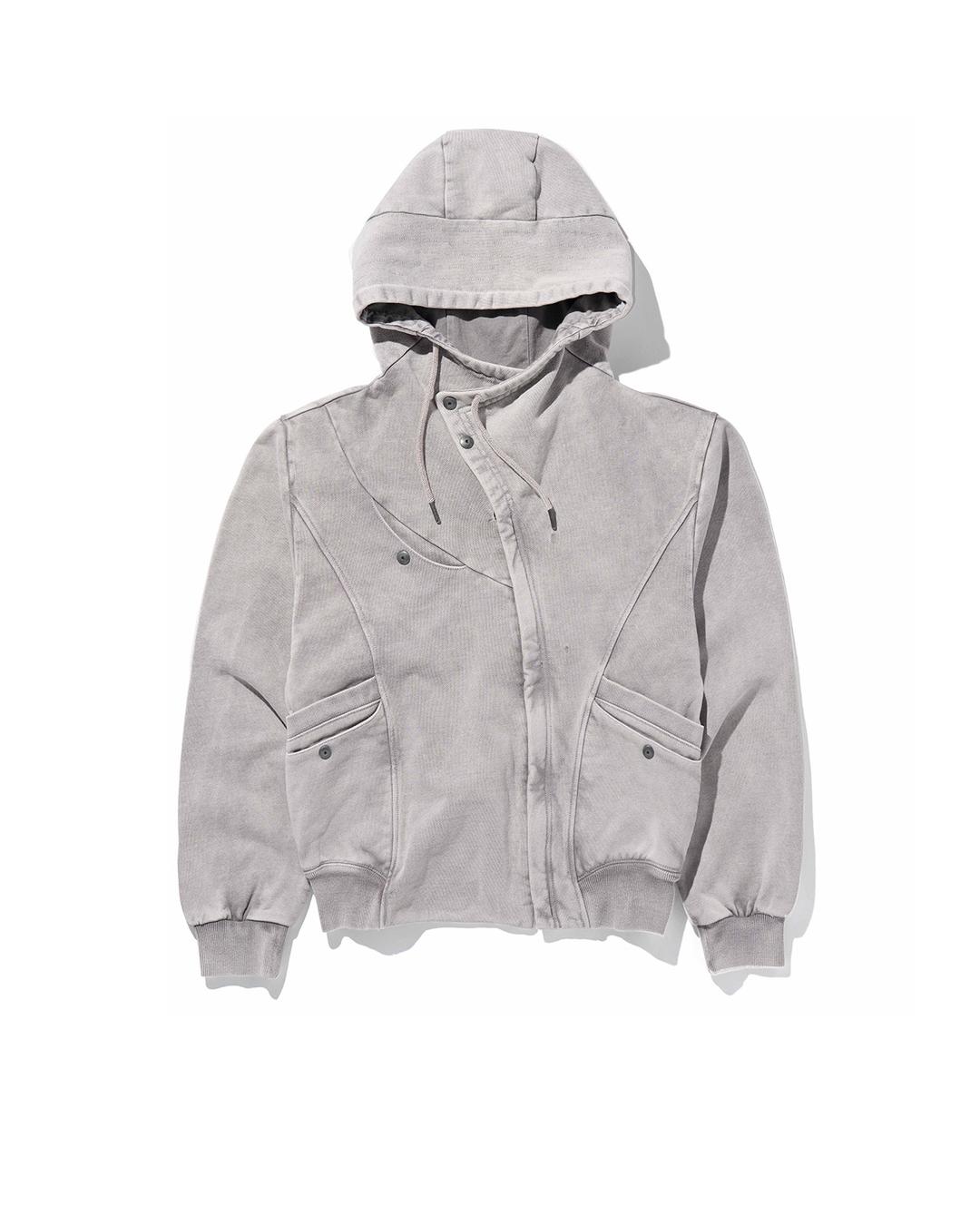 UTILITY HOOD ZIP-UP_BLEACHED GREY