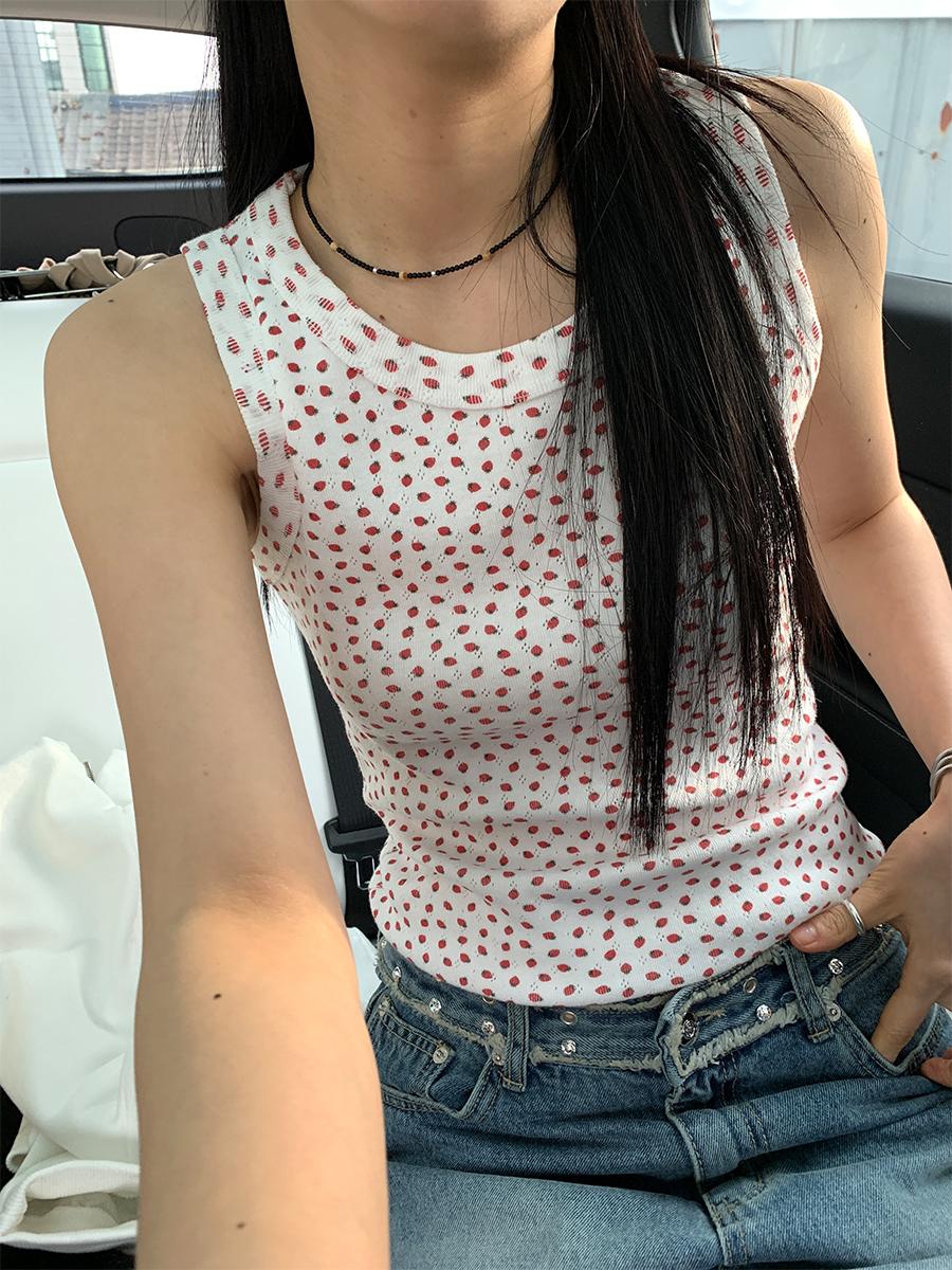 Strawberry sleeveless (2color)