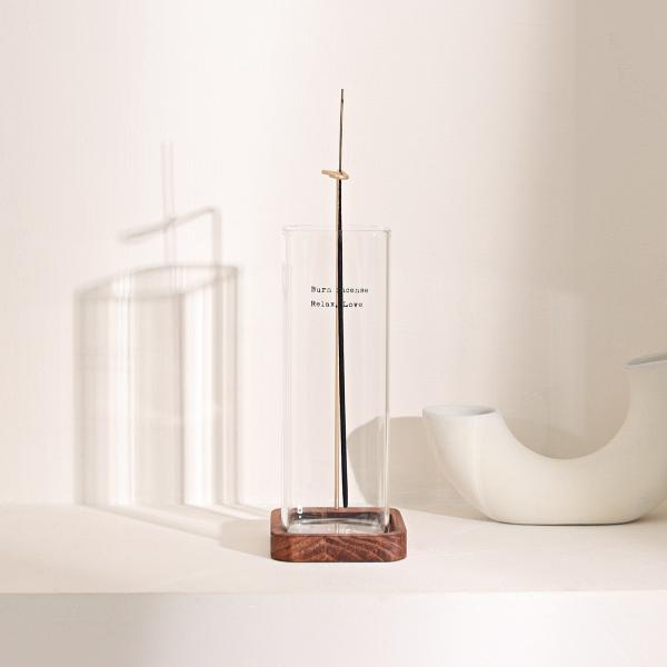 스퀘어글래스 인센스 스틱 홀더 유리