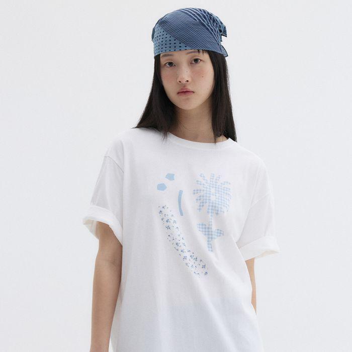 FLOWER OVERFIT T-SHIRT, WHITE