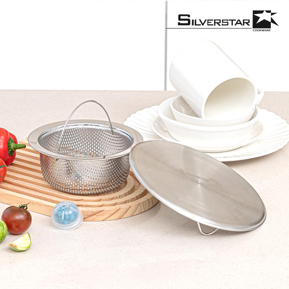 [이안X실버스타]크리너 배수구 커버 세트( 크리너배수구커버 + 항균세라믹타공망 )