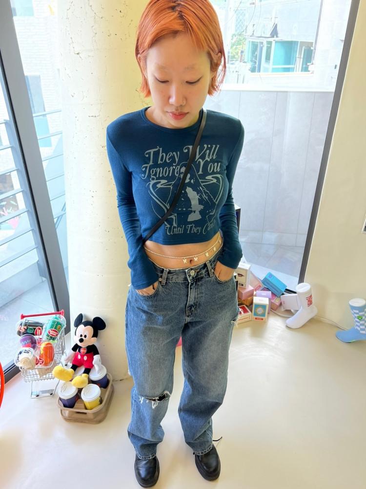 y2k 여인 프린트 크롭 티셔츠  y2k WOMAN PRINT CROP T-SHIRT