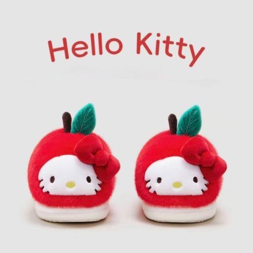 헬로키티 사과 인형 방한 슬리퍼