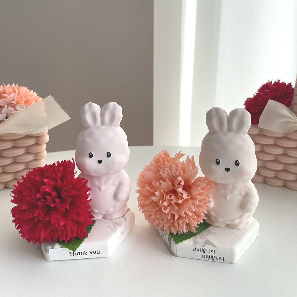 카네이션 비누꽃 토끼 석고방향제 어버이날 스승의날 감사선물