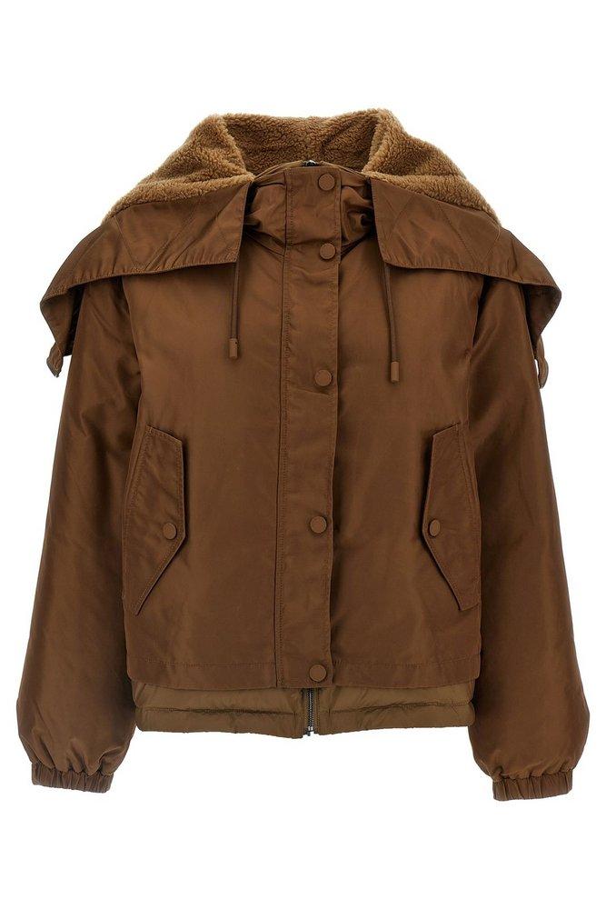 Weekend Max Mara Agora Button Detailed Drawstring Parka