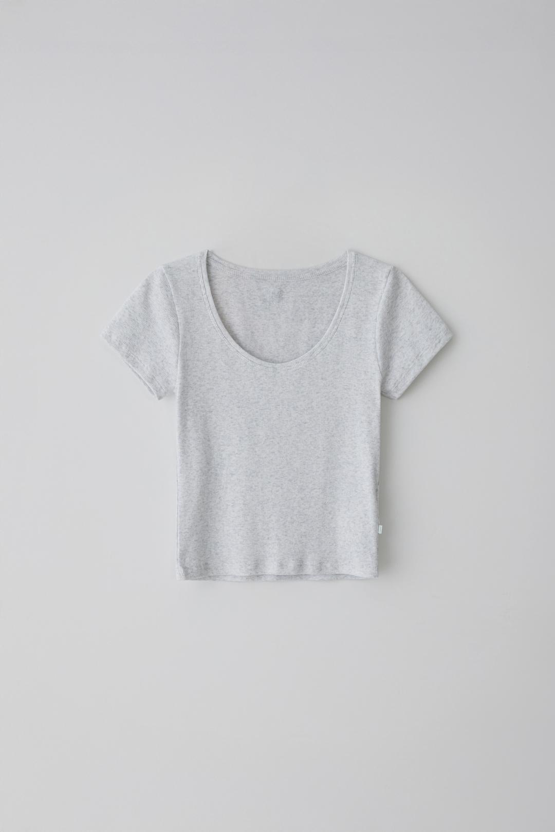 T/T Soft line ribbon t-shirt (melange white)