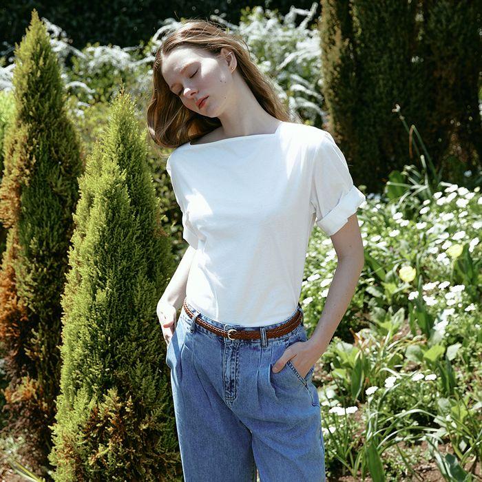 BOA basic half T-shirt_WHITE