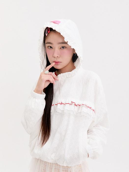 lace frill jumper_white