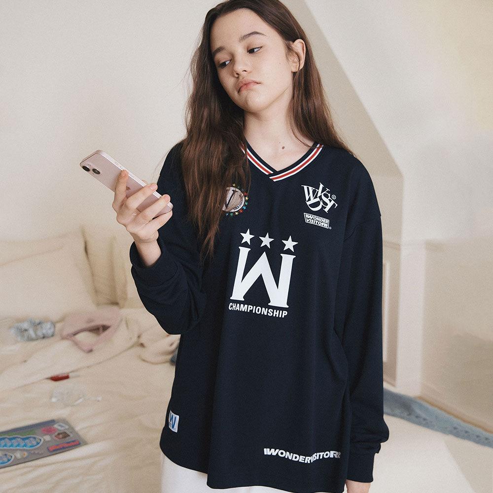 Sporty Jersey Long sleeve [Navy]