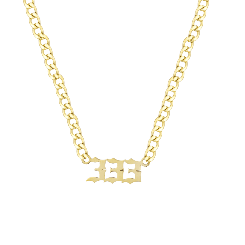 Angel Number Necklace - 333 / Gold