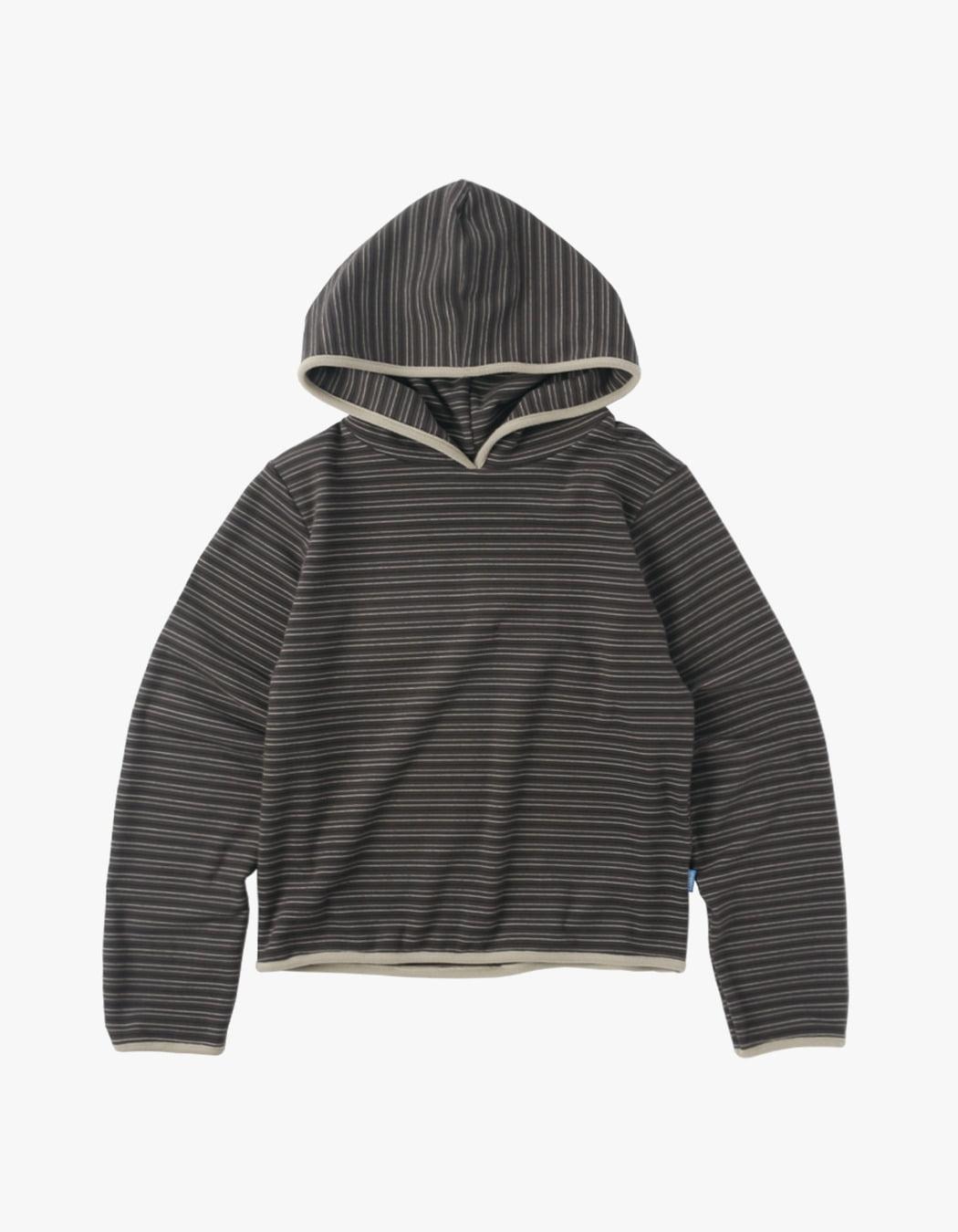 [9월 30일 예약발송] Stripe Taped Hoodie - Mocha