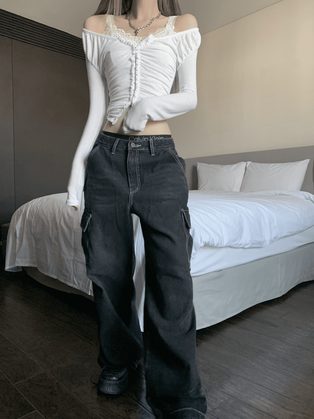 Tents denim cargo pants