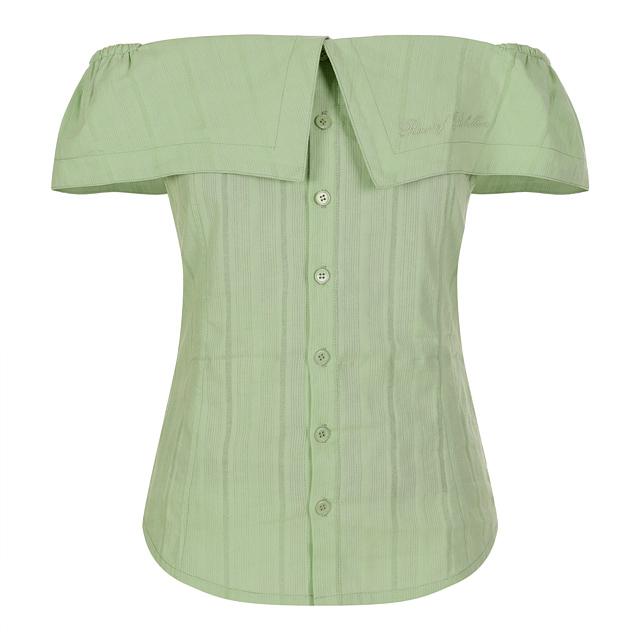 OFF-SHOULDER BLOUSE LIGHT GREEN BQ2WB003