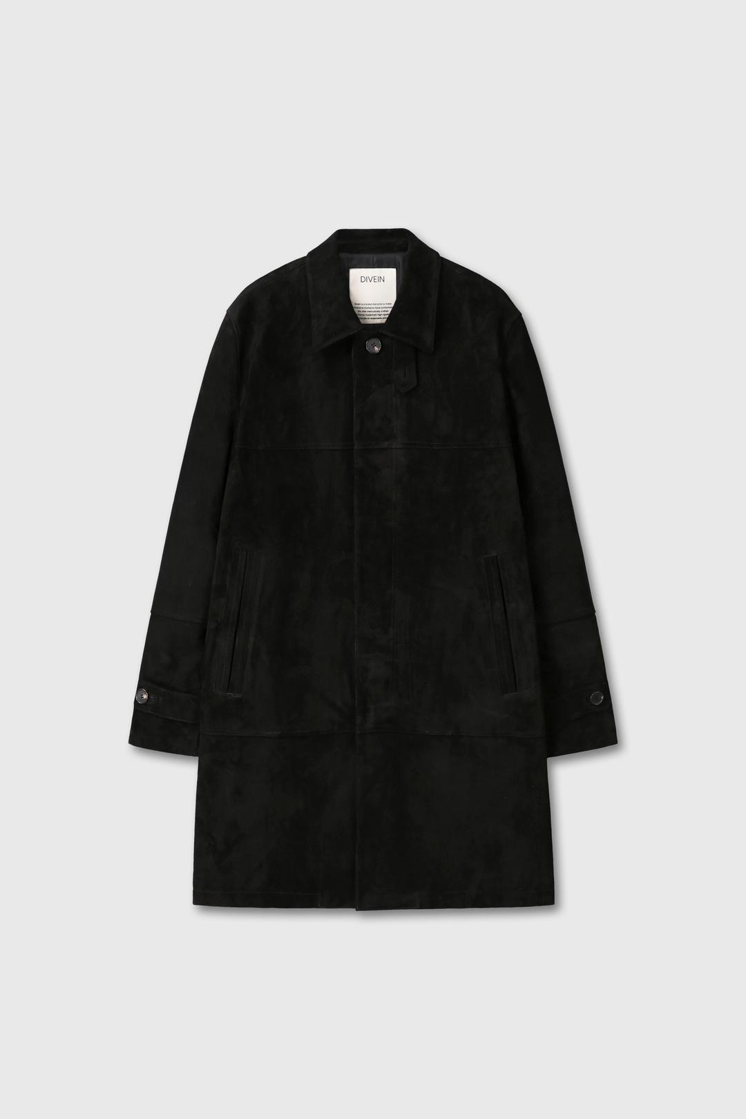 INDIA GOAT SUEDE CAR COAT (BLACK)