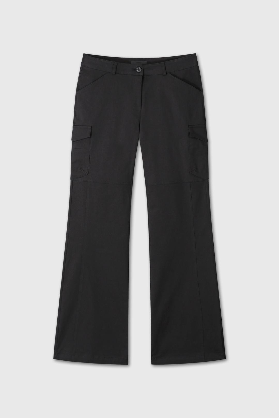 [3월 18일 예약배송] COTTON SPAN FLARE PANTS (BLACK)