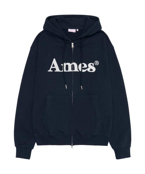 BASIC LOGO HOODIE ZIP UP NAVY