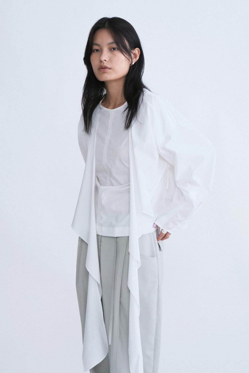 DRAPED BLOUSE (WHITE)