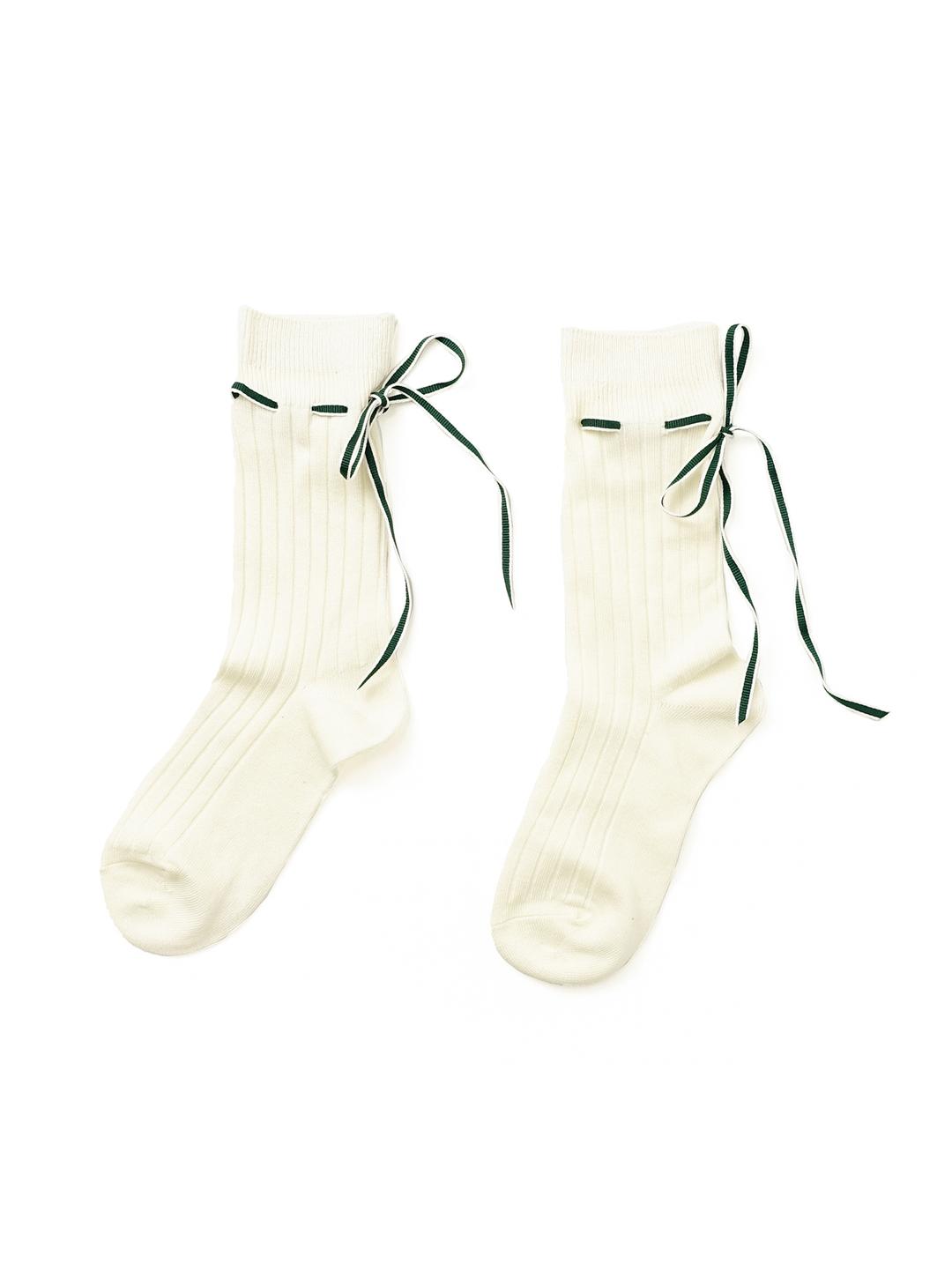 back ribbon preppy socks
