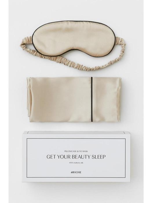 실크 베개커버 & 수면 안대 라이트 베이지 0986094003