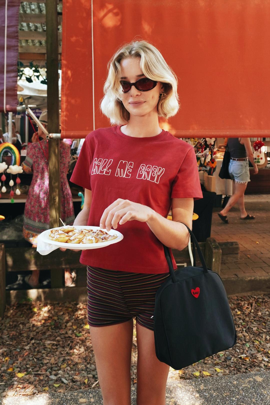 Love Stitch Cropped Tee_Burgundy