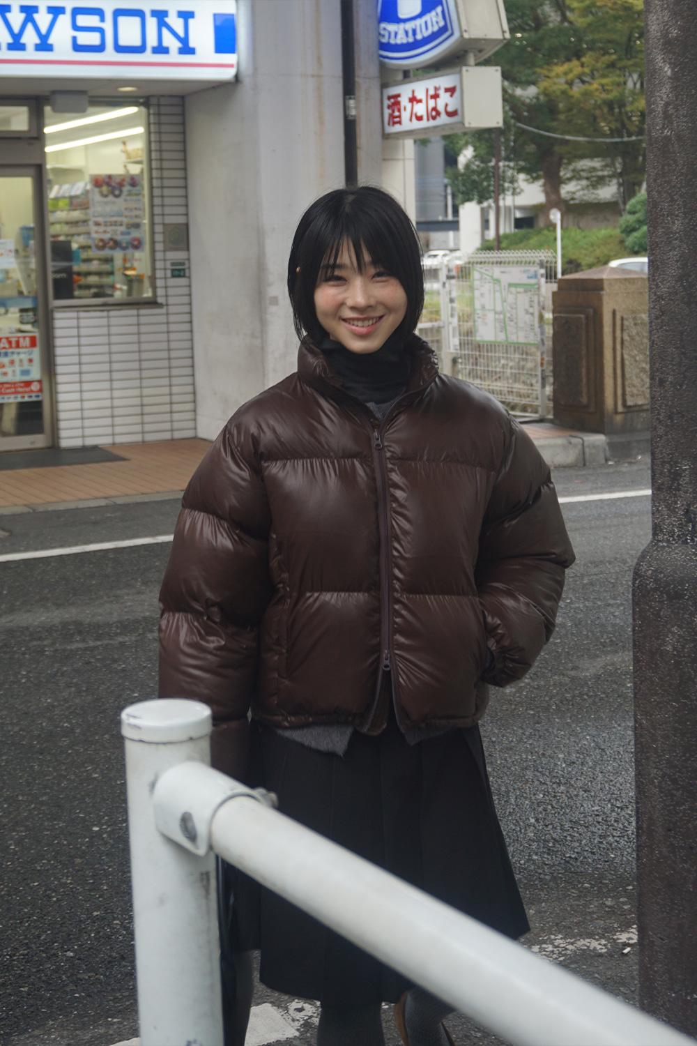 (woman) 코어 라이닝 크롭 숏패딩_Brown