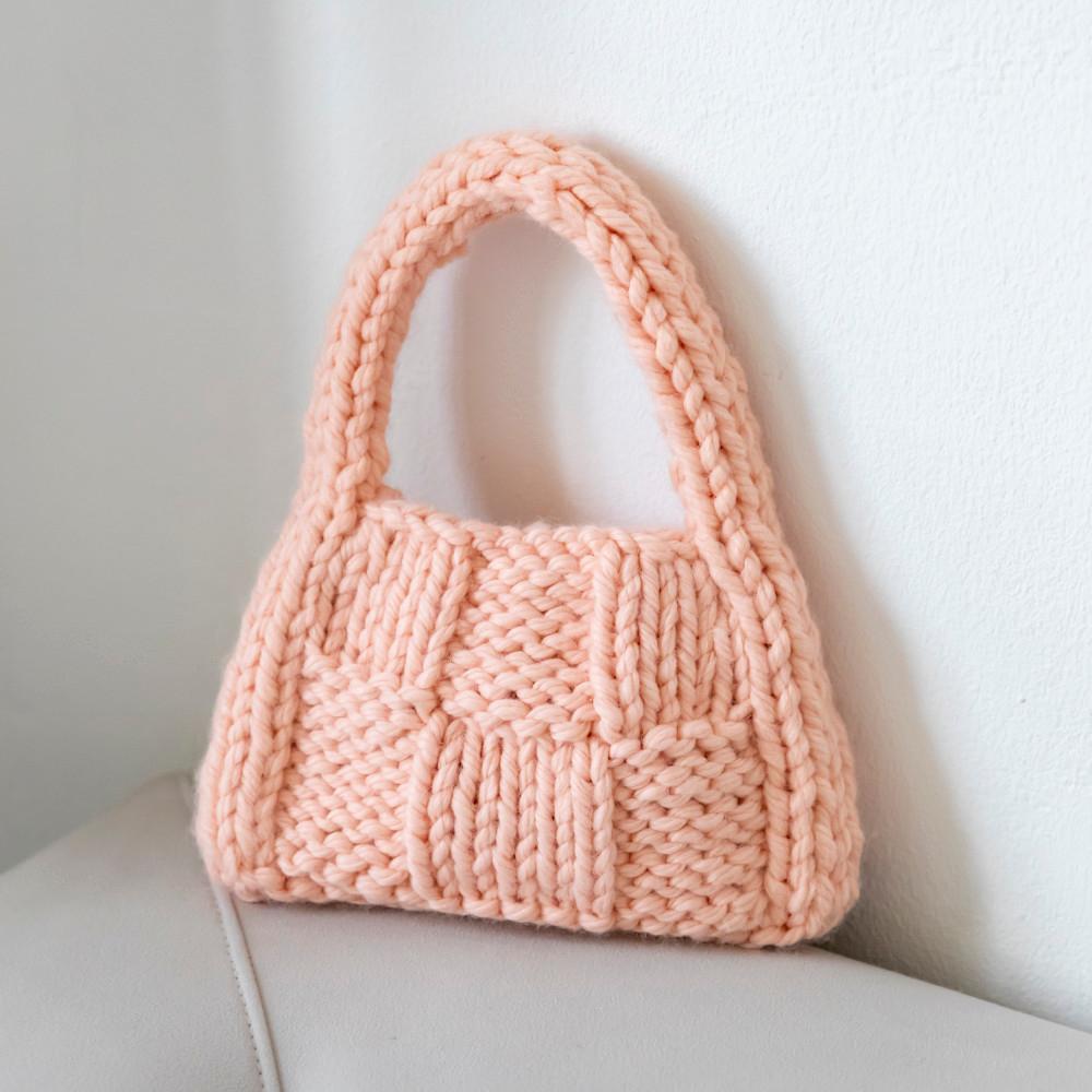 [DIY키트] 내추럴울 코지 위브백(팁동영상) 털실 손뜨개질실 대바늘 가방만들기 가방뜨기