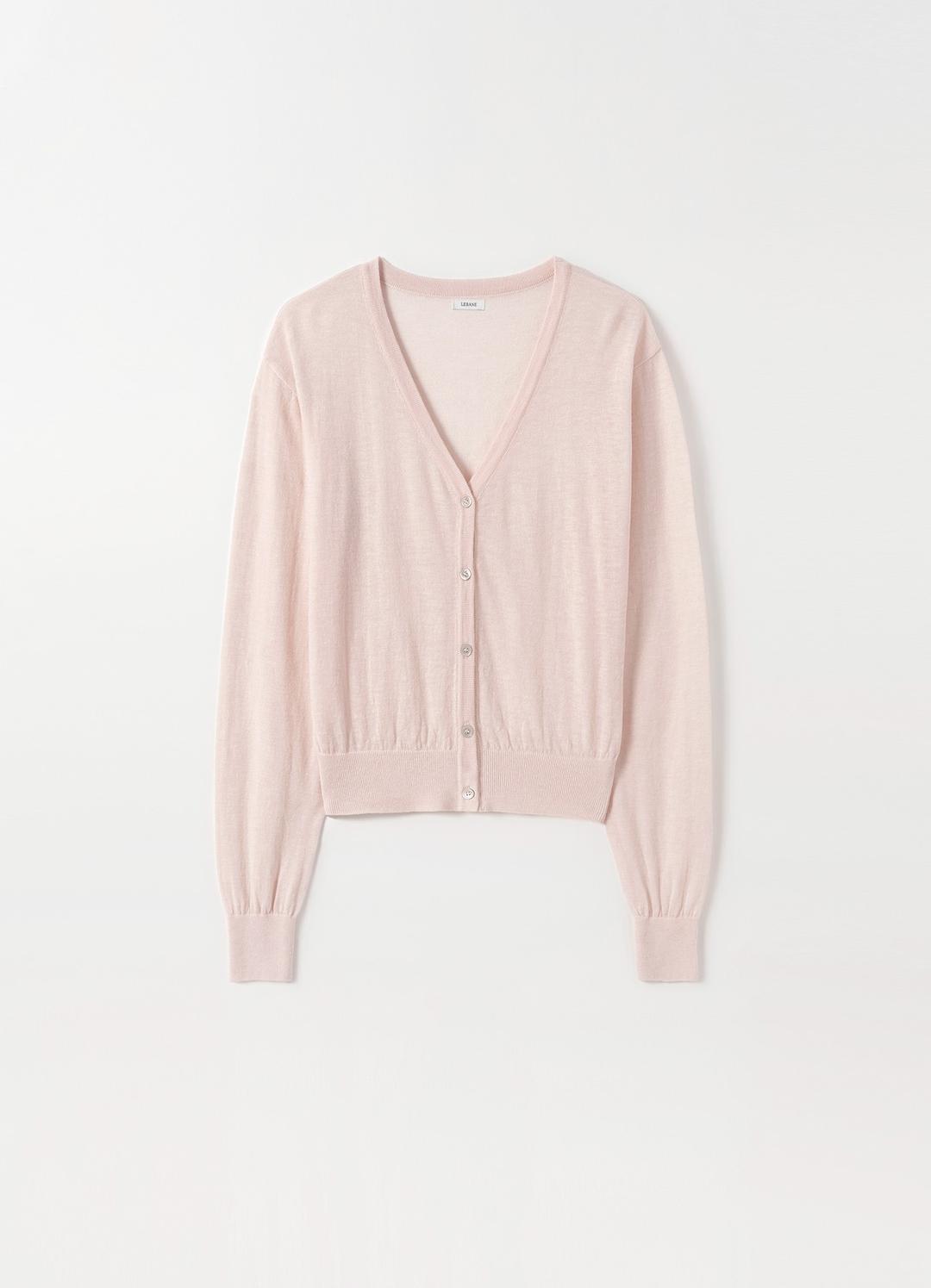 Surf v-neck cardigan(Baby Pink)