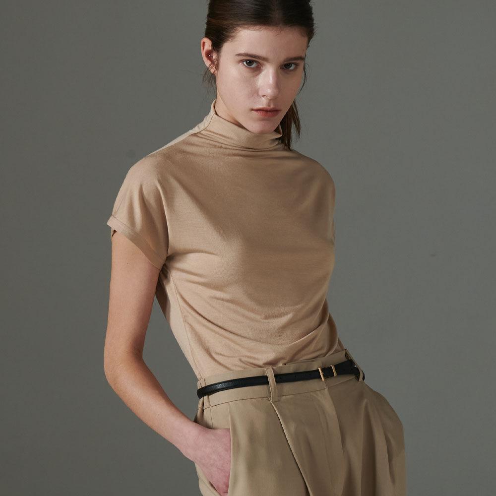 Turtleneck short-sleeved T-shirt
