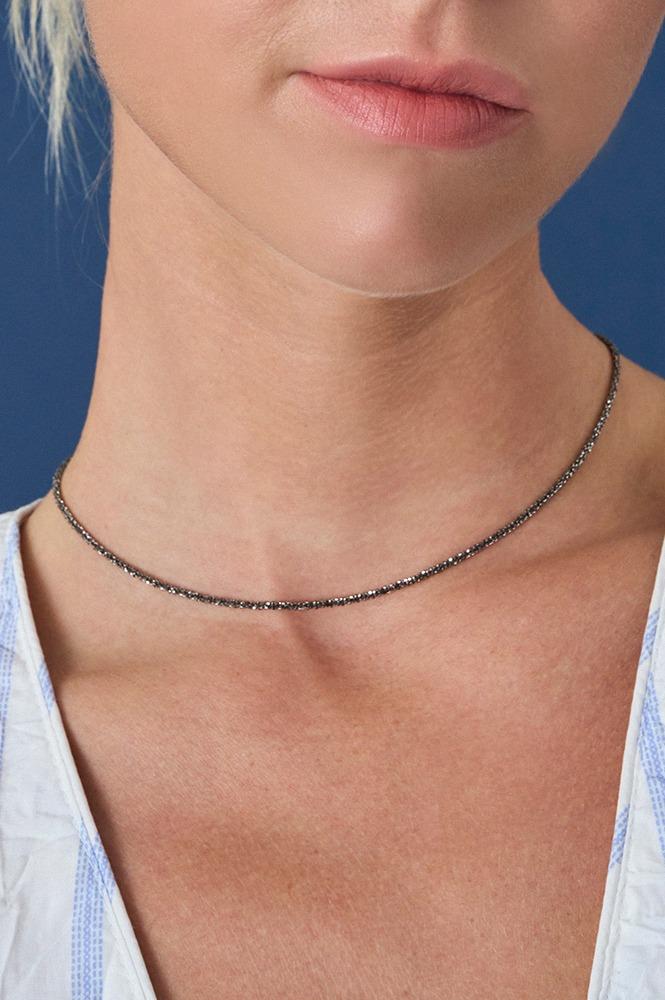 [SILVER 925] BLACK ELEGANT SPARKLE NECKLACE AN2240018