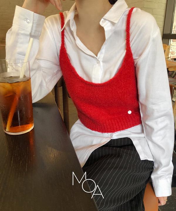 모어라운드 [made] 렌스톤 알파카 팬던트 라운드 크롭 니트 뷔스티에 -5color (겨울뷔스티에/니트뷔스티에/알파카니트/레이어드니트/크롭뷔스티에/봄뷔스티에)