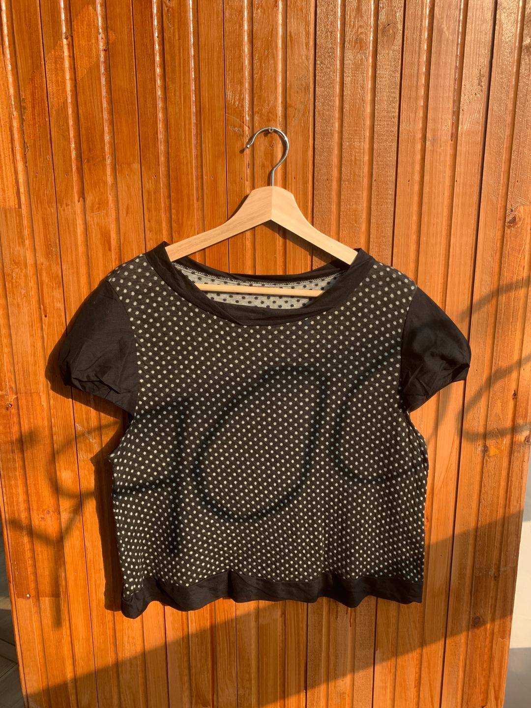 Dot Shirring Short Sleeve