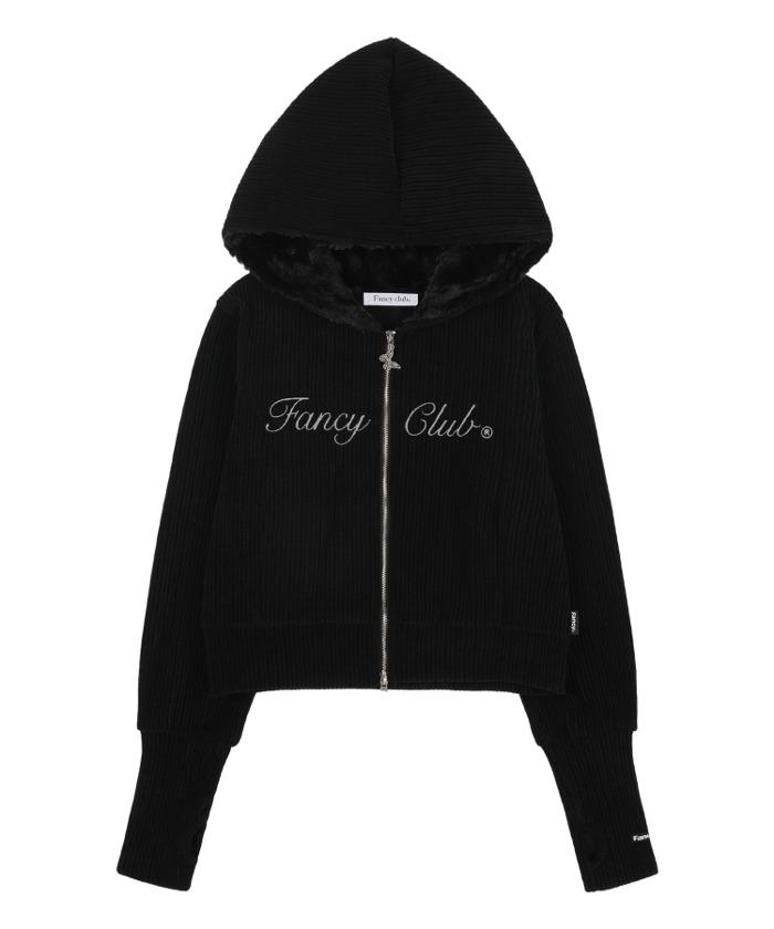 [NF] WHIP CODE STITCH HOOD ZIP UP (BLACK)_F23ZA947