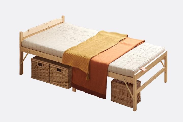 피너스 원목 접이식 일체형 침대 프레임 (슈퍼싱글)