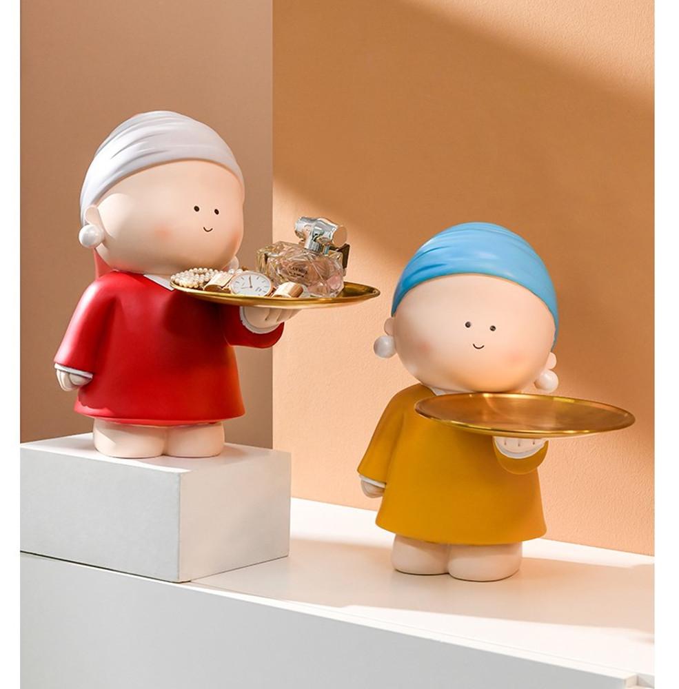 진주귀걸이를 한 소녀 소품 명화 감성오브제 인테리어 트레이 오너먼트