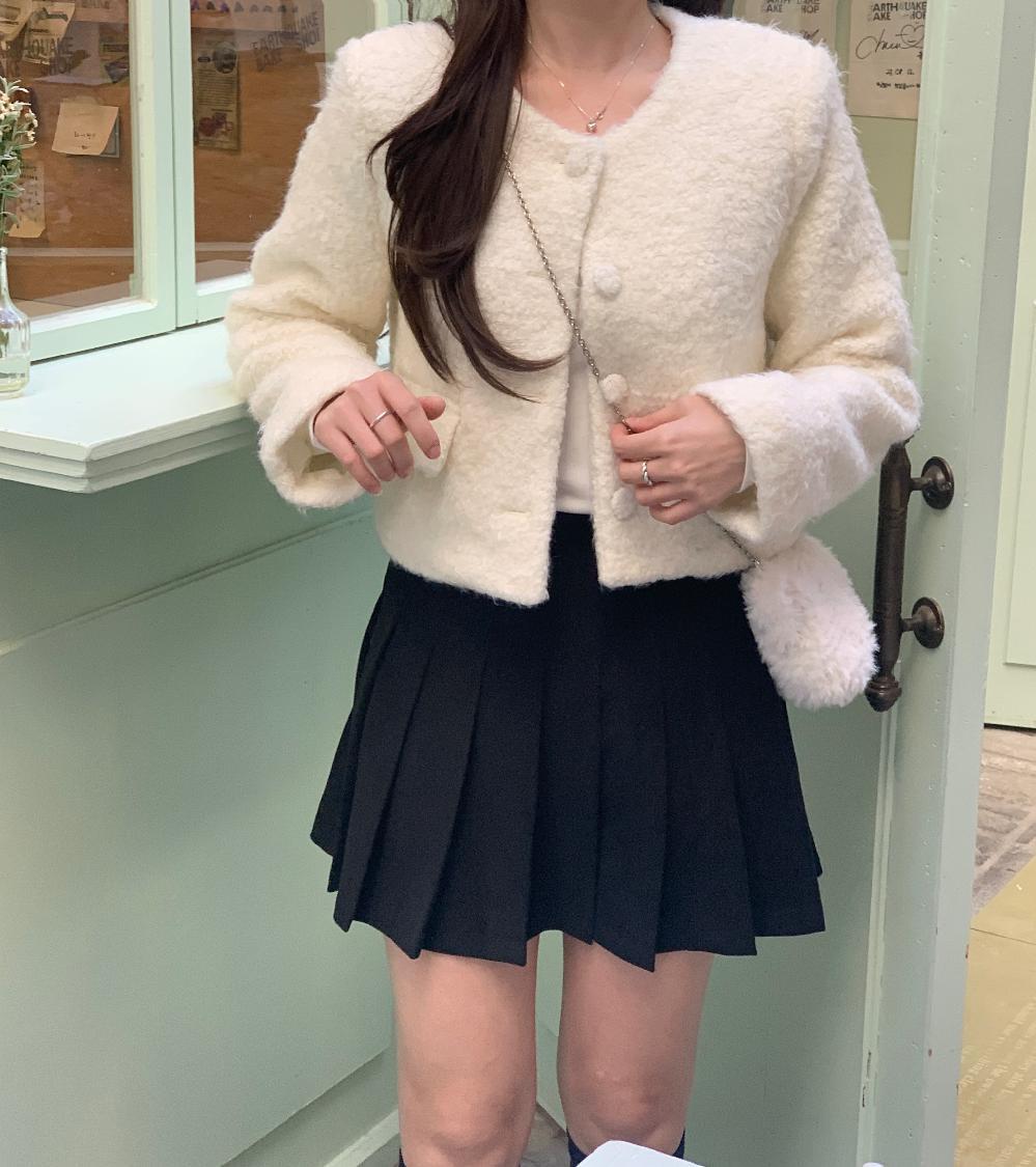 루앤메리 [🩷당일발송] 스노우 울 퍼 자켓, 여성 부클 누빔 겨울 자켓