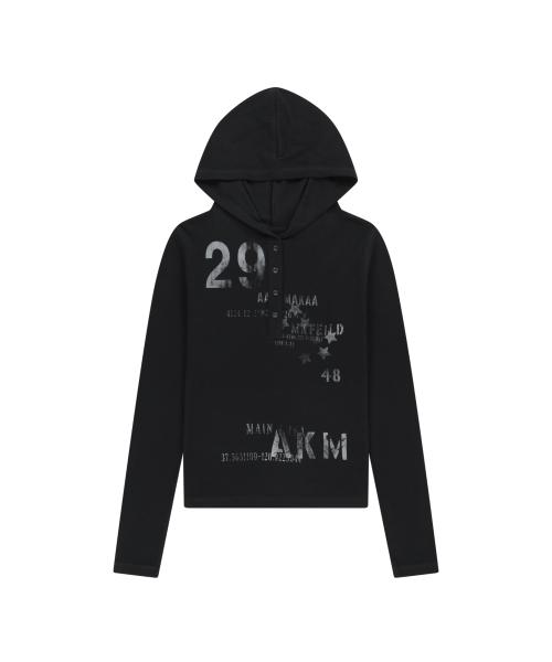 Numbering Hooded Long Sleeve (Black)