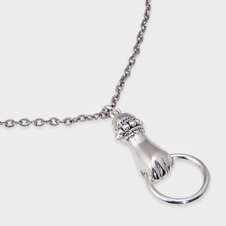 Grab Your Eye Pendant Long Necklace Silver