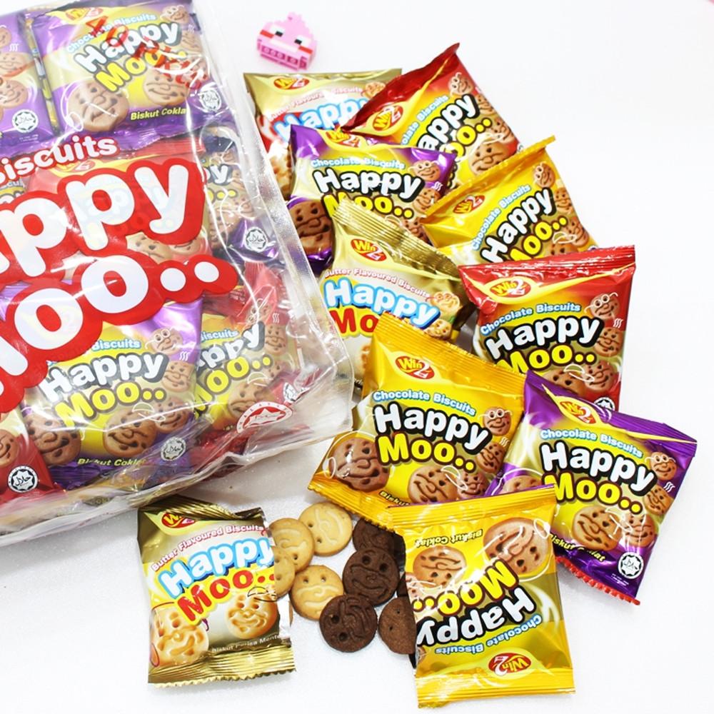 (해피무2종) Win2 위니 해피무 초코맛 버터향 480g(12gx40개) 대용량쿠키 스마일 수입과자