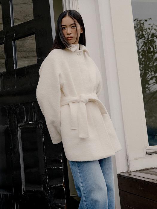 Alpaca Wool Half Coat (ivory)