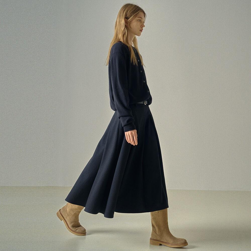 텍스처울 플레어 스커트_black