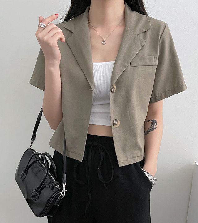 [추천]어반카라크롭반팔자켓(4color)_꼬맹_2