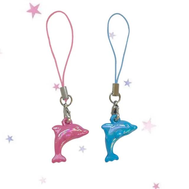 컬러 돌핀 핸드폰고리