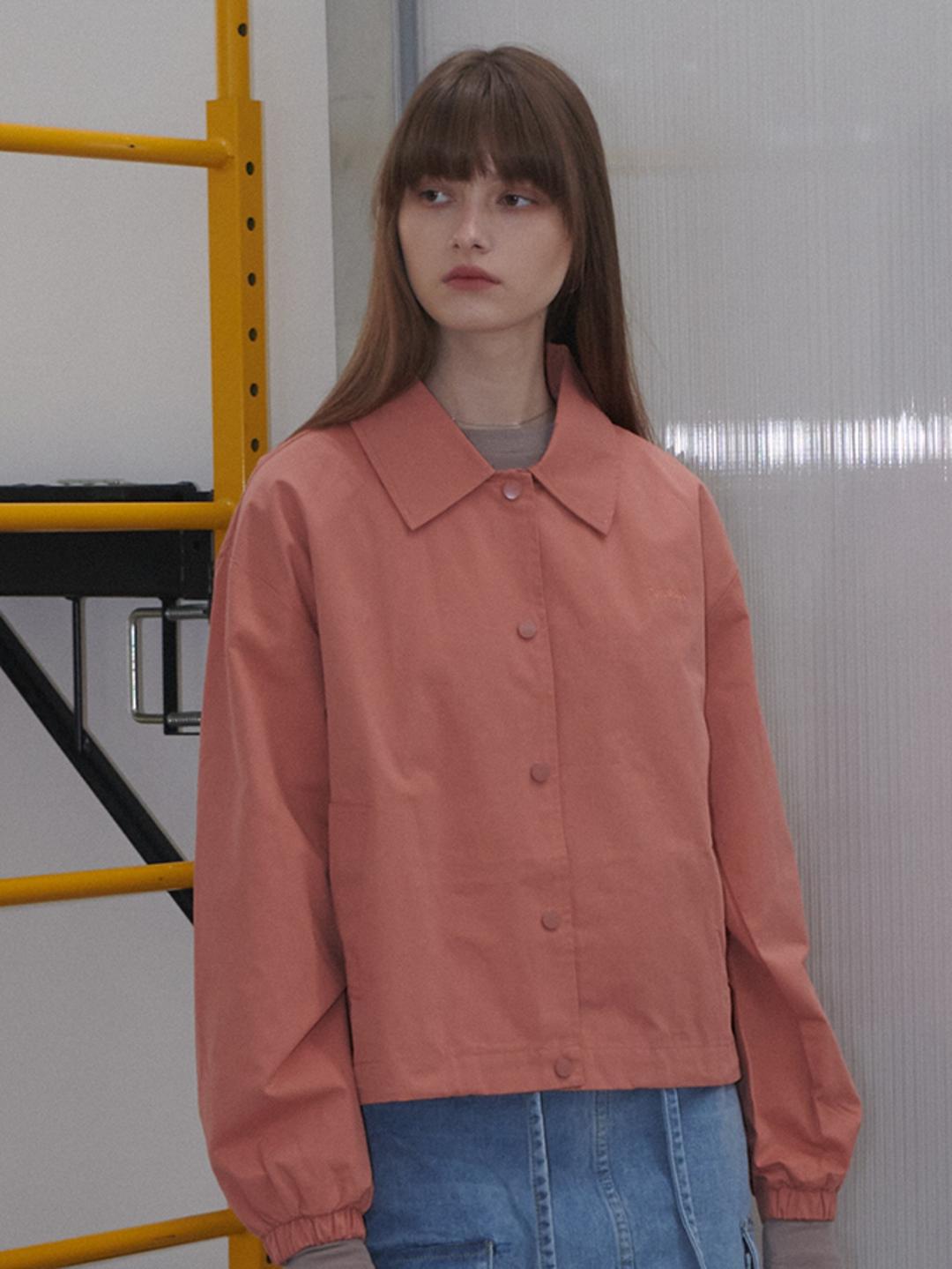 Sheer single minimal string coach jacket jumper [pink]