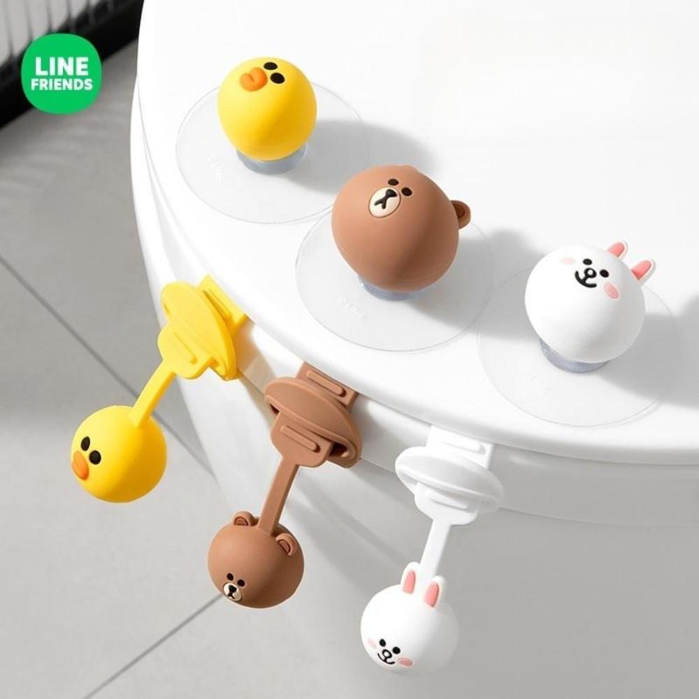 라인프렌즈 변기뚜껑 손잡이 귀여운 캐릭터 화장실 실리콘 변기 커버 손잡이