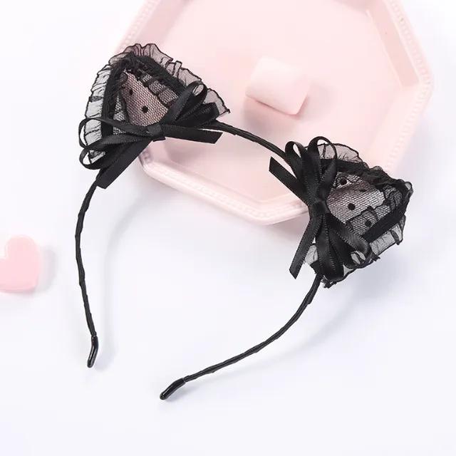 레이스 고양이 토끼 머리띠 할로윈 소품 이벤트 파티 헤어밴드 바니걸 코스튬 코스프레