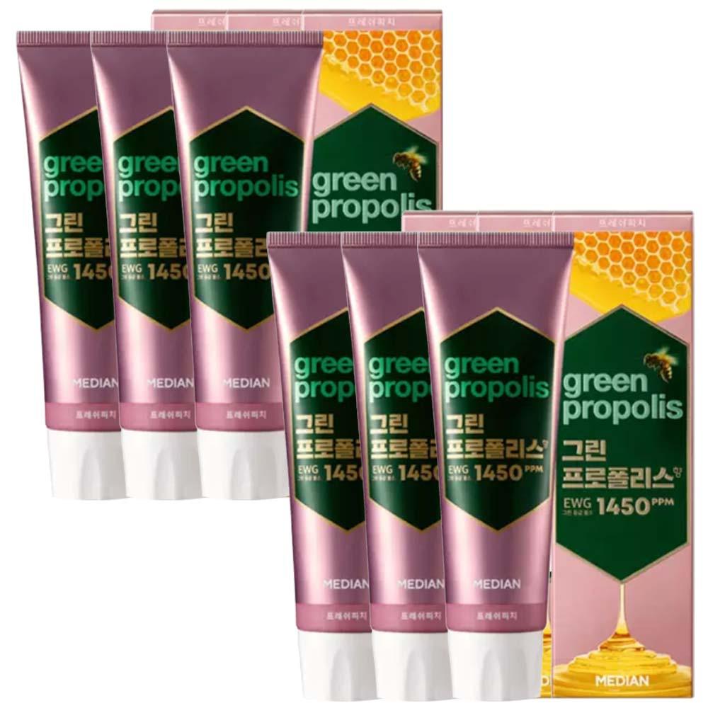 메디안 그린프로폴리스 치약 프레쉬피치 100g 3입 x 2개 온가족 구강건강